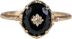 Black Onyx Engagement Ring