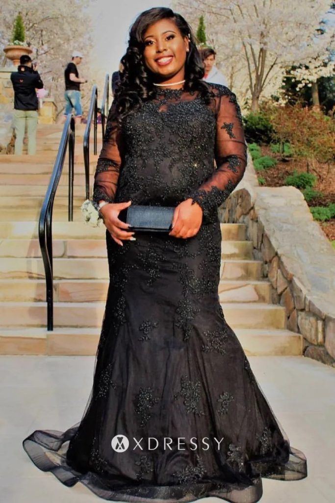 plus size black prom dresses