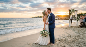 wedding photo at beach